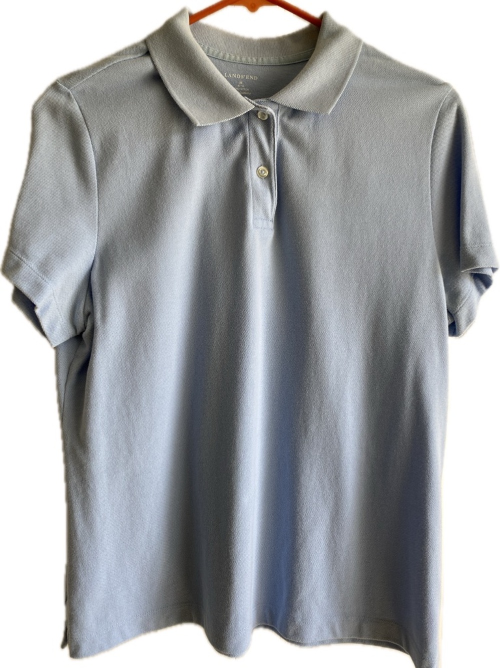 Lands' End Women’s Short Sleeve Polo Shirt - Soft Sky